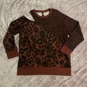 EUC Victoria Sport Animal Print Cutout Sweatshirt